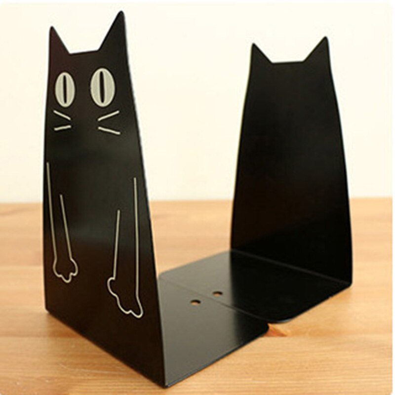 Ett par jättestora dörrpapper joy-rolling järn bokställ tecknad katt kanin bok block bokhylla