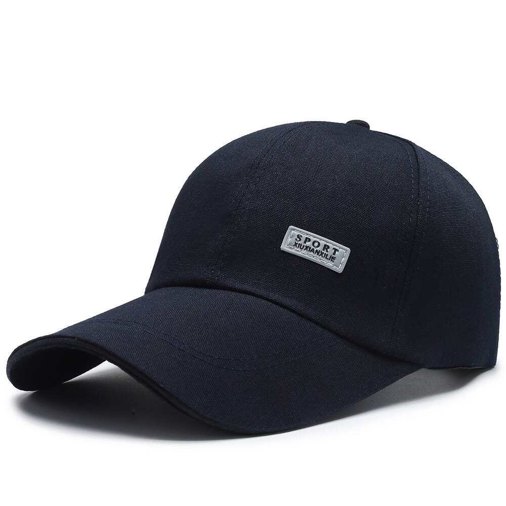 Mannen Vrouwen Vlakte Gebogen Zonneklep Baseball Cap Hoed Effen Kleur Mode Verstelbare Caps Outdoor Vissen Cap: navy blue