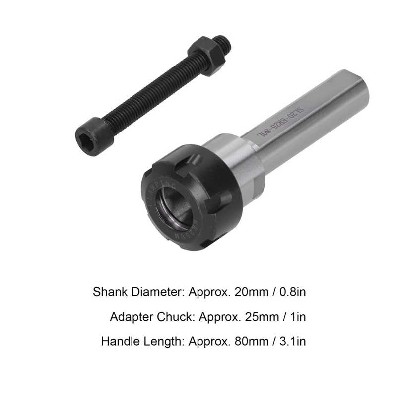 20mm Extension Rod Mill Cutter Holder Machine Lathe Collet Extension Rod Repair Shop Milling Machines for Drilling Machines CNC