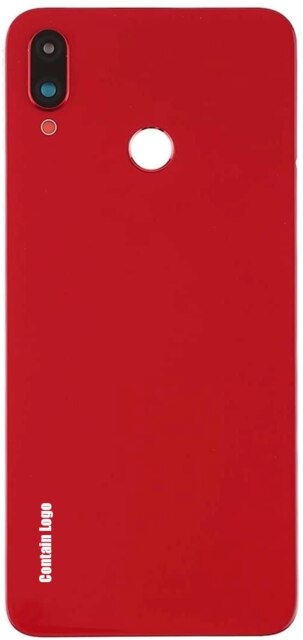 Vitre arrière pour Huawei Nova 3i couvercle de batterie boîtier de porte arrière pour Huawei NOVA 3i couvercle de batterie + objectif de caméra INE-LX1 LX2: Red With Lens