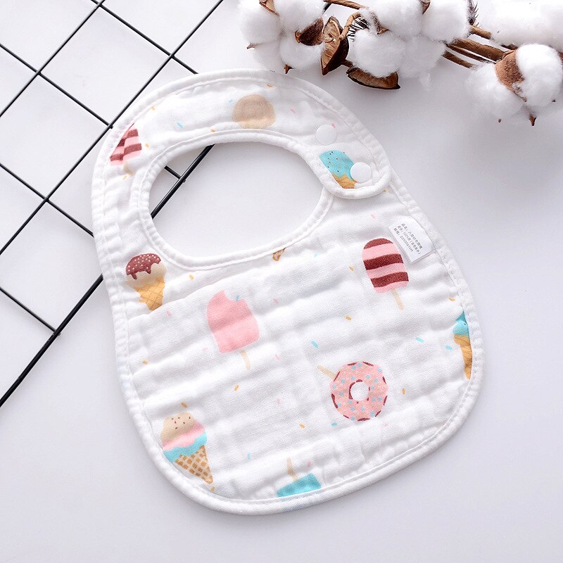 Bavoirs en mousseline de gaze pour bébé, Rotation à 360 degrés, 8 couches, Bandana, serviette pour -né, 2 pièces/lot