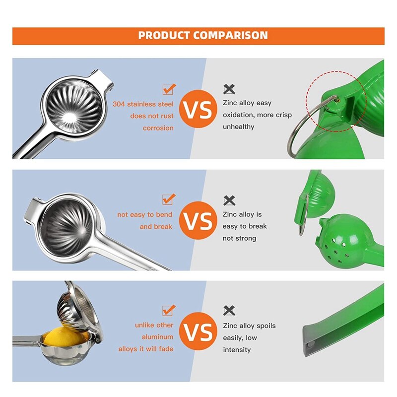 304 Stainless Steel Manual Lemon Juice Squeezer