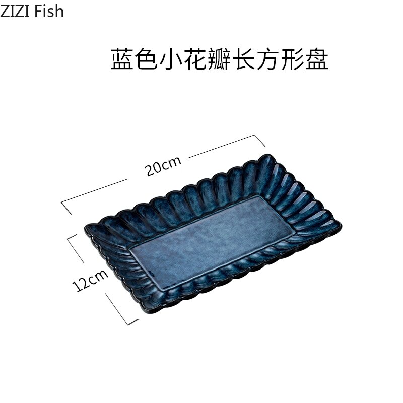 Japanese-style Rectangle Ceramic Dishes Plates Western Style Steak Plate Fruit Salad Dessert Plate Decorative Tableware