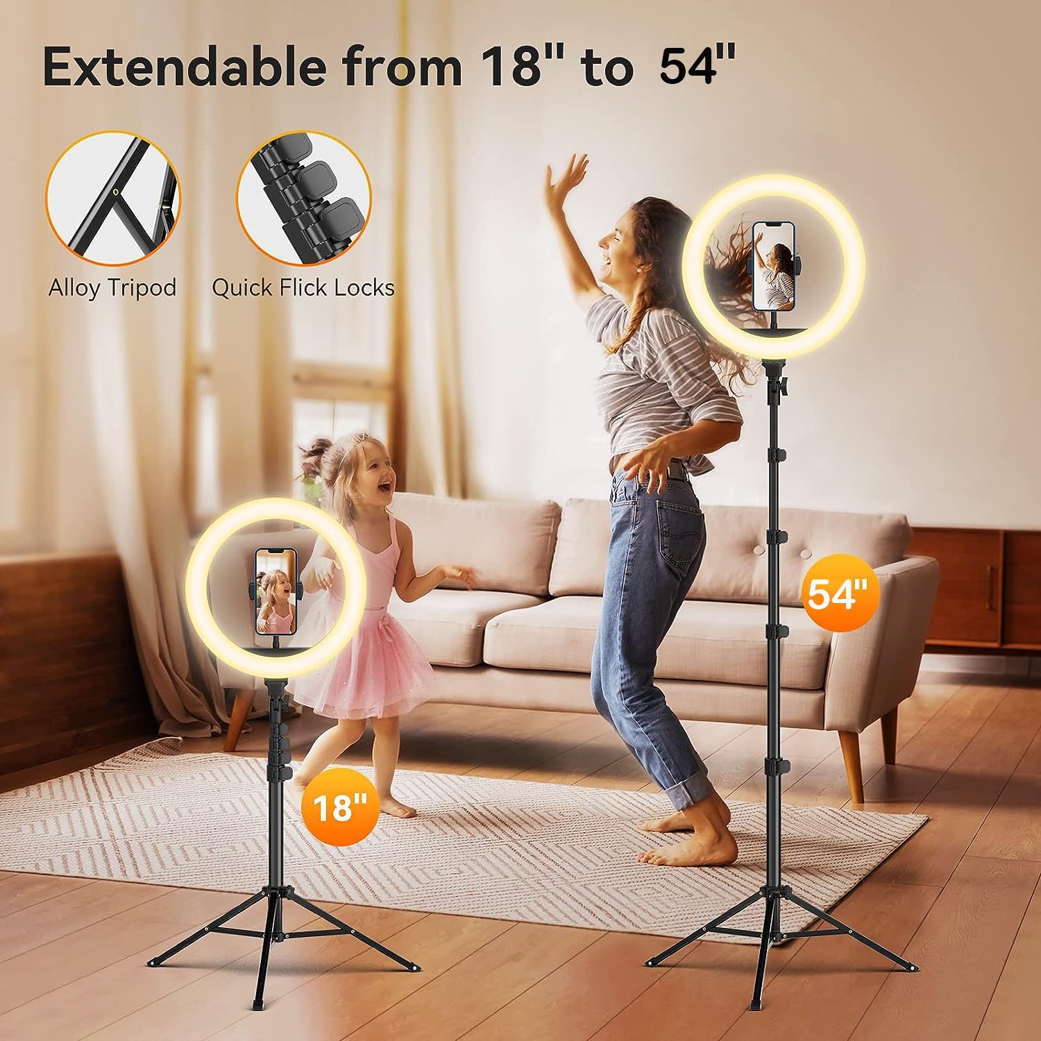 12 "Selfie Ringlamp Met Aluminium Statief, Bluetooth Afstandsbediening, Voor Video, Foto 'S, Make-Up,3 Kleurmodus Controller, Usb Aangedreven