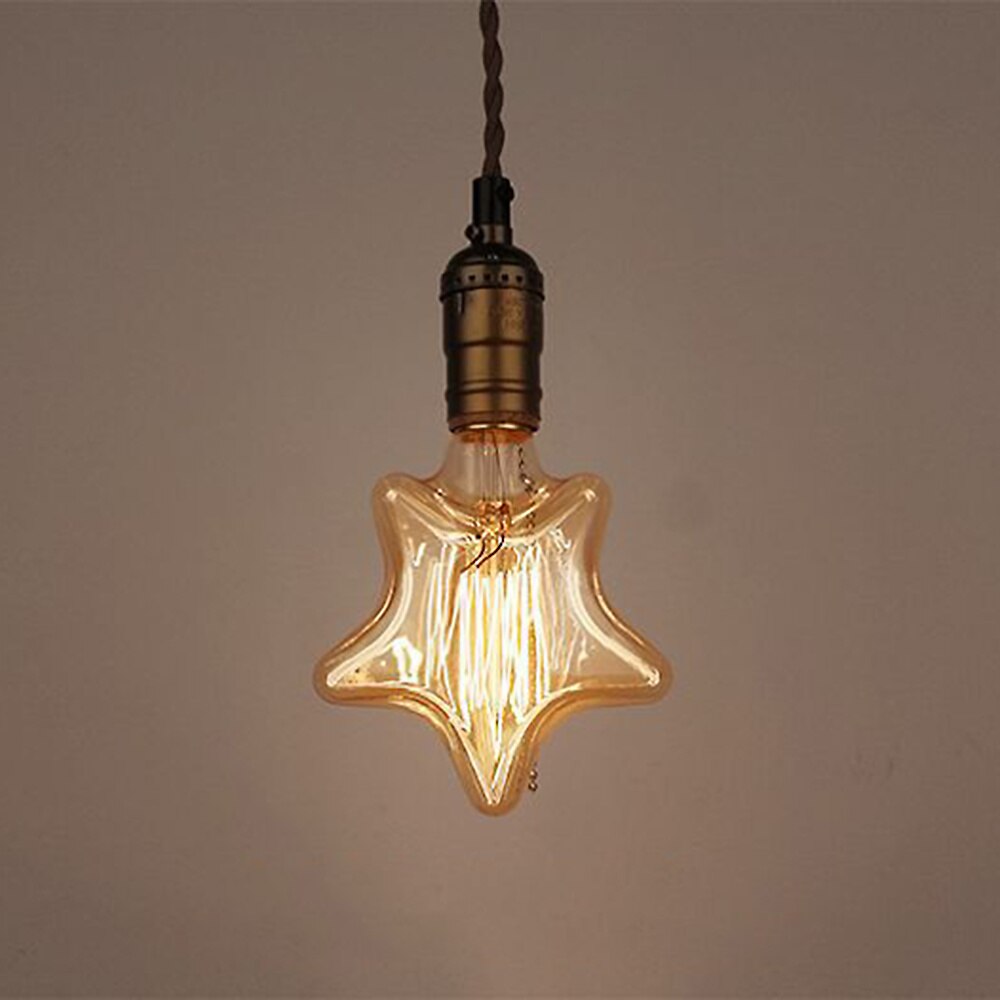 2700K Star Shaped Tungsten Filament Bulb Lights E27 Screw Base Incandescent Lamp Bulbs (No Bulb Holder Electric Wire Included)
