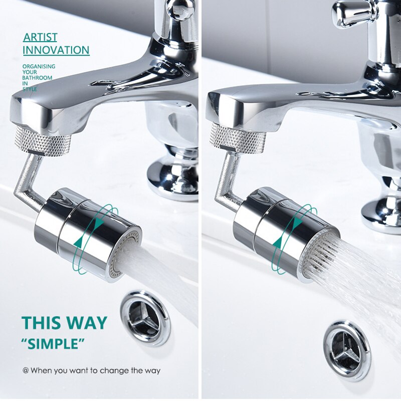 Brass Universal Splash Kitchen Aerato 720 Degree Swivel Sink Faucet Aerator 2Modes Water Saving Mixer Tap Aerator Diffuse Nozzle