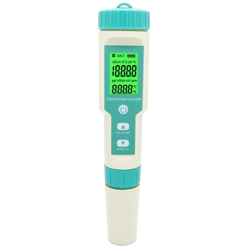 3/4/5/7 In 1 7 In 1 Ph/Tds/Ec/Orp/Zoutgehalte/S. G/Temperatuur Meter C-600 Water Quality Tester Voor Drinkwater, Aquaria