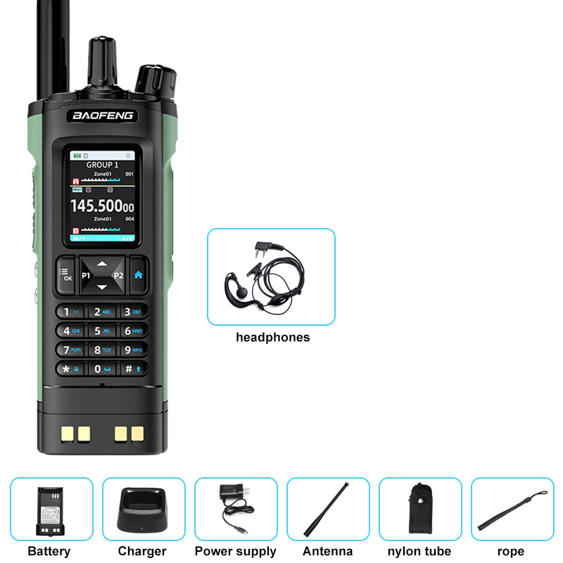 Neues BAOFENG UV-32 Walkie Talkie GPS 10W Bluetooth APP Programmierung Multi Band Wireless Kopierfrequenz Typ-C UV32 Ham 2-Wege-Radio: Rot / American