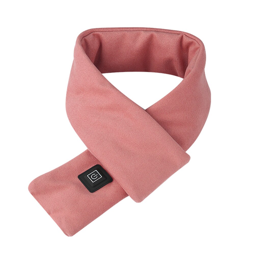 Cotton Smart Heating Scarf Cosy Neck Guard Electric Heated Collar Scarves Winter Scarf Heated Scarf Neckerchief Plush Collar: Pink