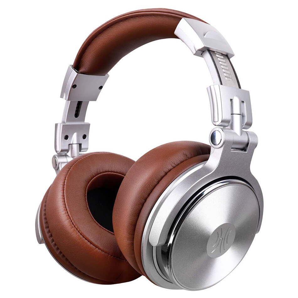 Oneodio Studio DJ Headphones With Microphone Over Ear Wired HiFi Monitoring Headset Foldable Gaming Earphone For PC: Pro-30 Silver