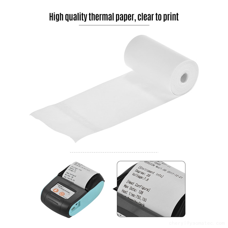 57x30mm (2.17*1.18inch) Receipt Thermal Paper Printing Label Roll for Mobile POS Photo Printer Office Stationery