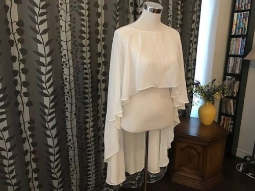 Boléro en mousseline blanc ivoire noir, Simple manteau de mariage, châle, cache-épaule