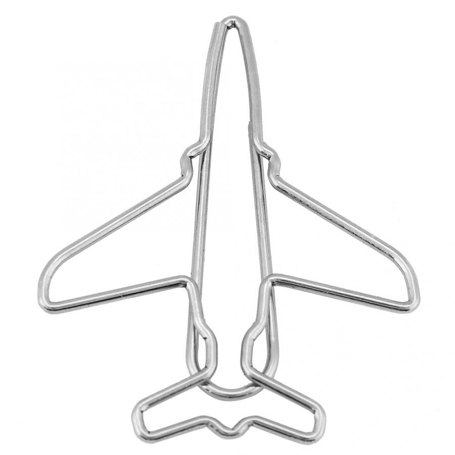 10pcs Airplane Shape Paper Clips Bookmark Marking Document Organizing Clip Stationery Supplies Books Cartoon Paper Clips
