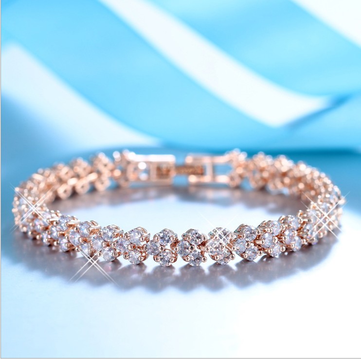 2 Farbe Charme Perlen Kristalle von Österreichischen Armbinde für Frauen Mikro Feinen Schmuck mädchen: B / 19 cm