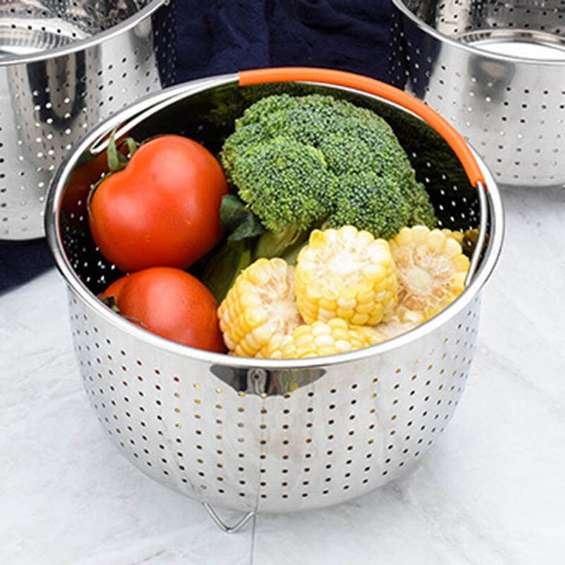 Vaporizador de acero inoxidable, cesta para vegetales escurridor, olla a presión, herramienta de cocina para el hogar LBShipping