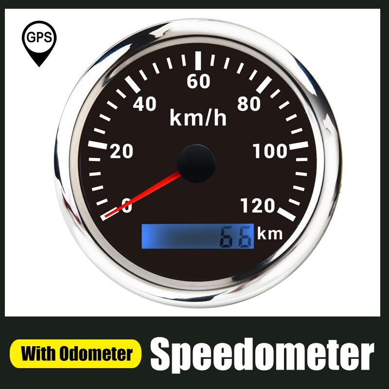 120 km/h GPS Speedometer Odometer 200km Speed Gauge For Marine ATV Truck Boat Car Red Backlight With GPS Antenna