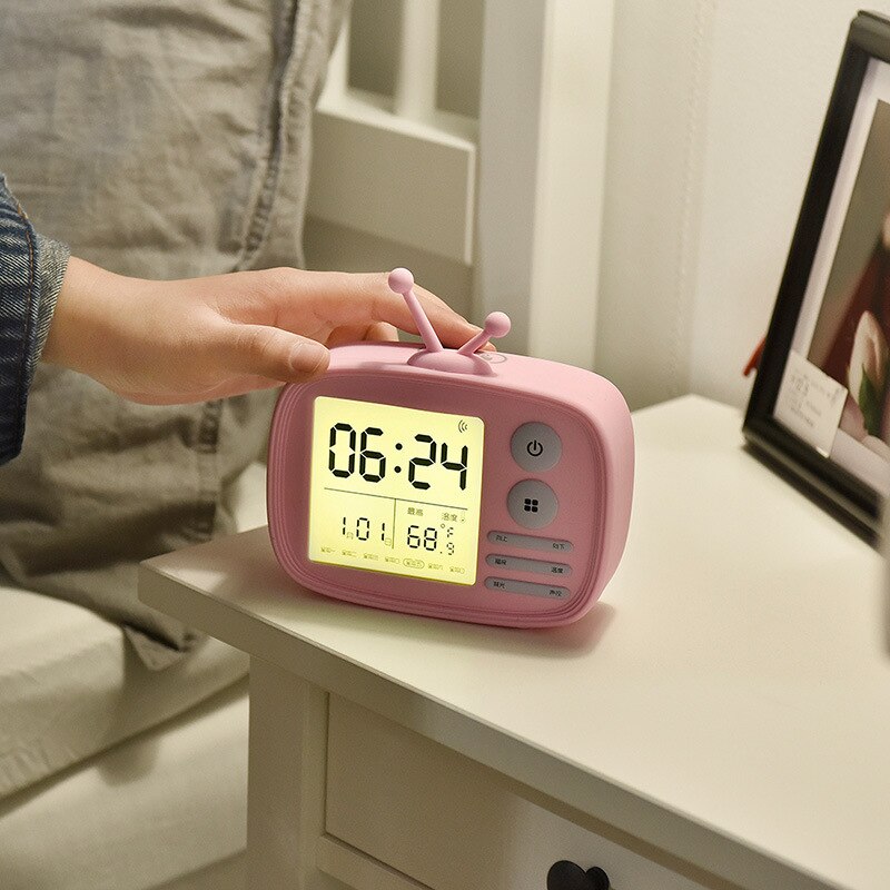 Originality Intelligence Led Digital Alarm Clock Usb Charge Children Student Sound Control Voice Sunrise Alarm Clock Awaken Lamp