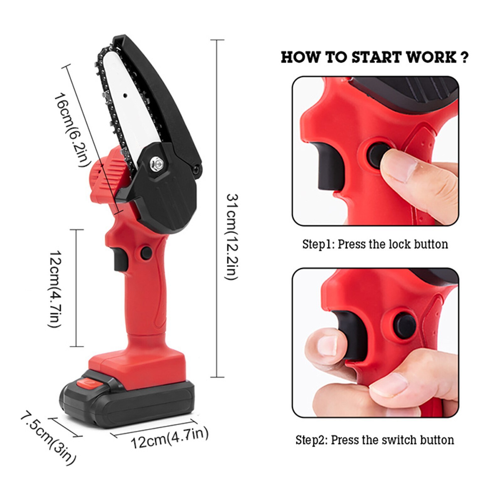 Electric Saw Motor Saw Small Electric Saw Pruning Saw Cutter Tool Chainsaw 24V Wireless Gardening Tool Electric Wood Chainsaw