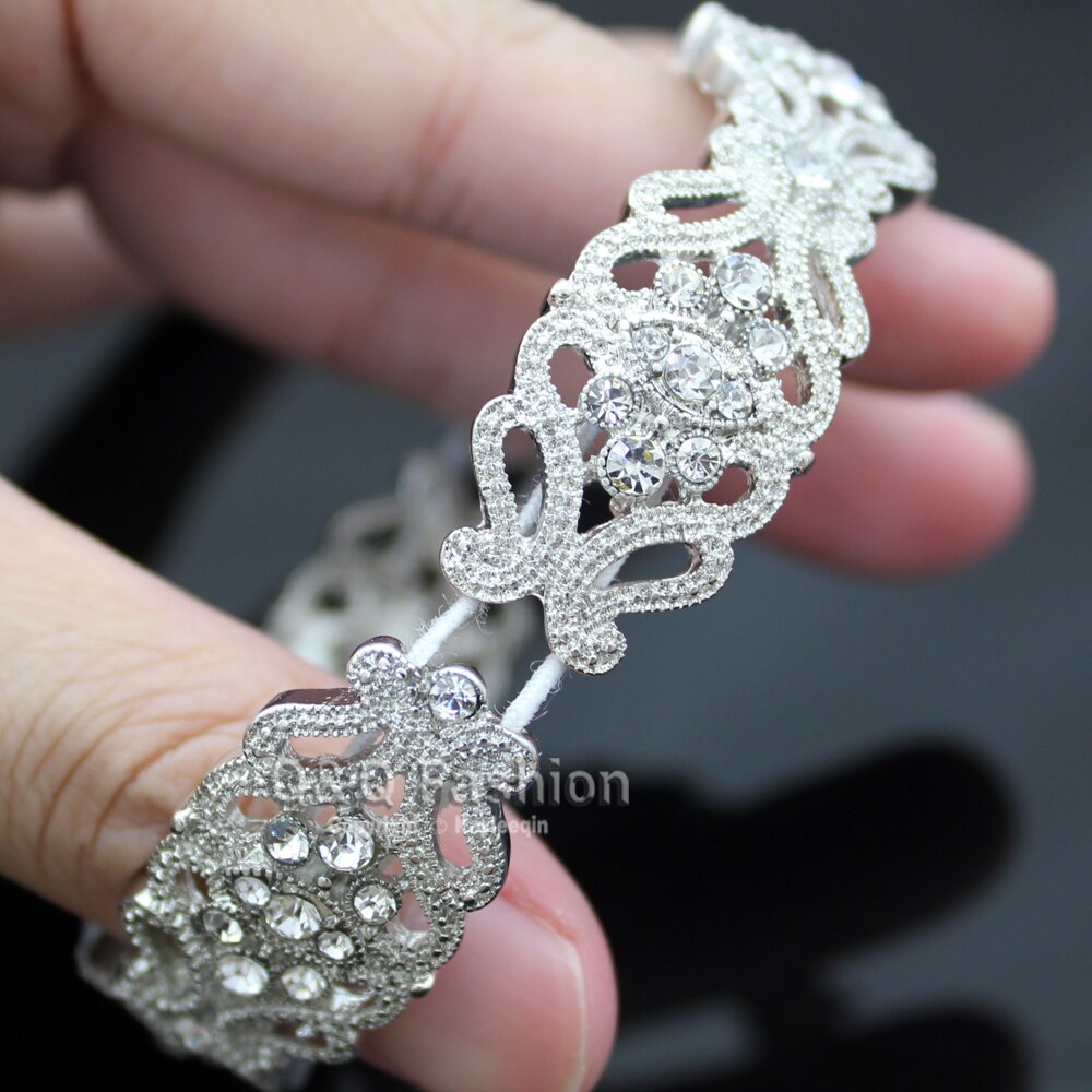 Art Deco 1920 s Great Gatsby Blume Österreich Kristall Braut Armreif Bangle Silber Gute Schmuck