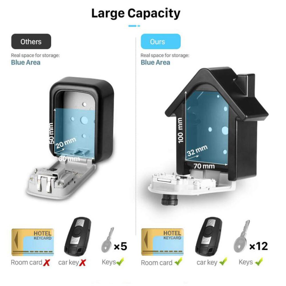 AMYGOJJ Key Storage Lock Box Key Lock Box with Code Safety Lock Box Metal Storage Box