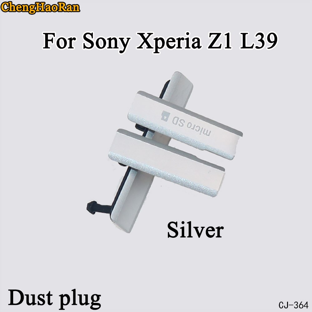 ChengHaoRan Z1 L39 Mikro SD USB Ladung Hafen Slot Staubdicht Abdeckung Für Sony Xperia Z1 L39 Xperia Z L36 Staub stecker SIM Karte: Xperia Z1 L39-silber-