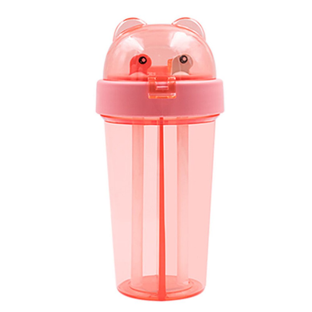 Dubbel sippy drink kopp tecknad utomhussport vattenflaska med dubbla rör med lock wxv