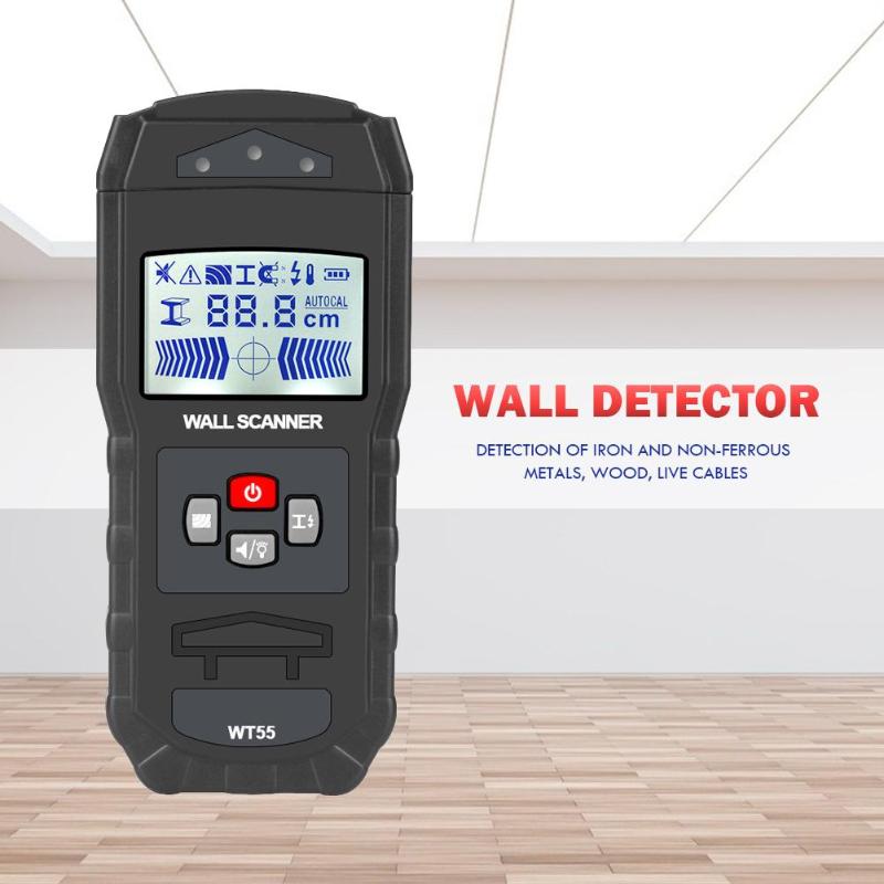 Digitale wandscanner detector detectie van draad, waterleidingen, spanningvoerende kabels, hout, metaalzoeker, elektrische dooszoeker, wanddetector