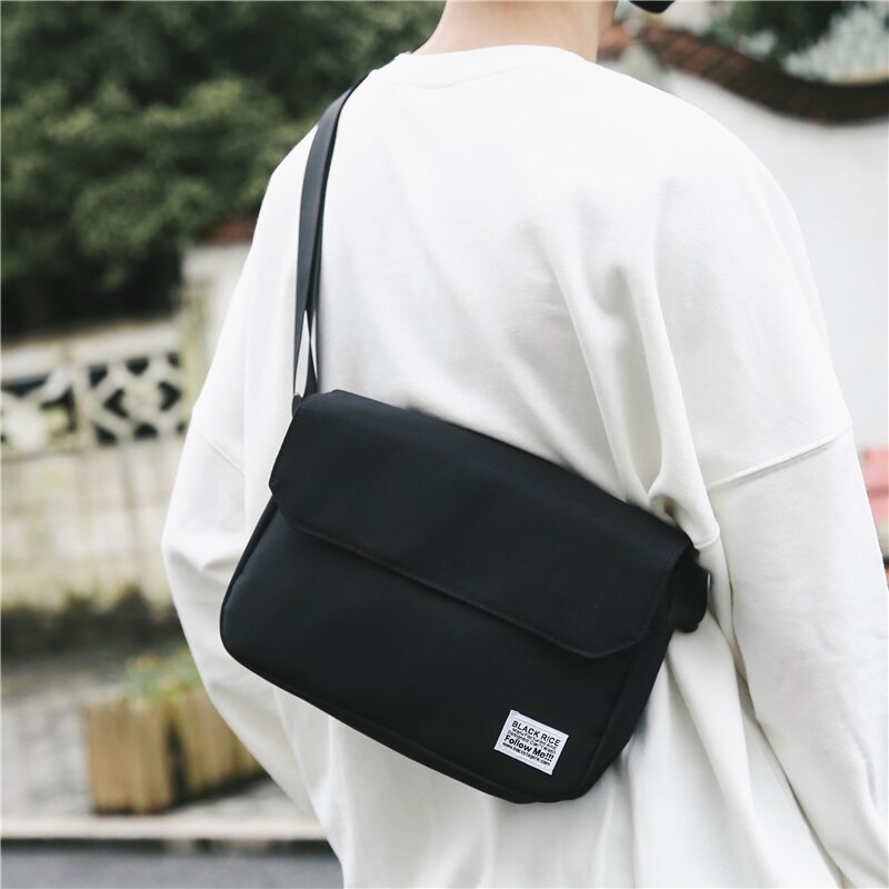 Bolso de mensajero de lona para estudiantes de artes femeninas, bolsa de mensajero de hombro ancho, Simple, Retro, Departamento japonés