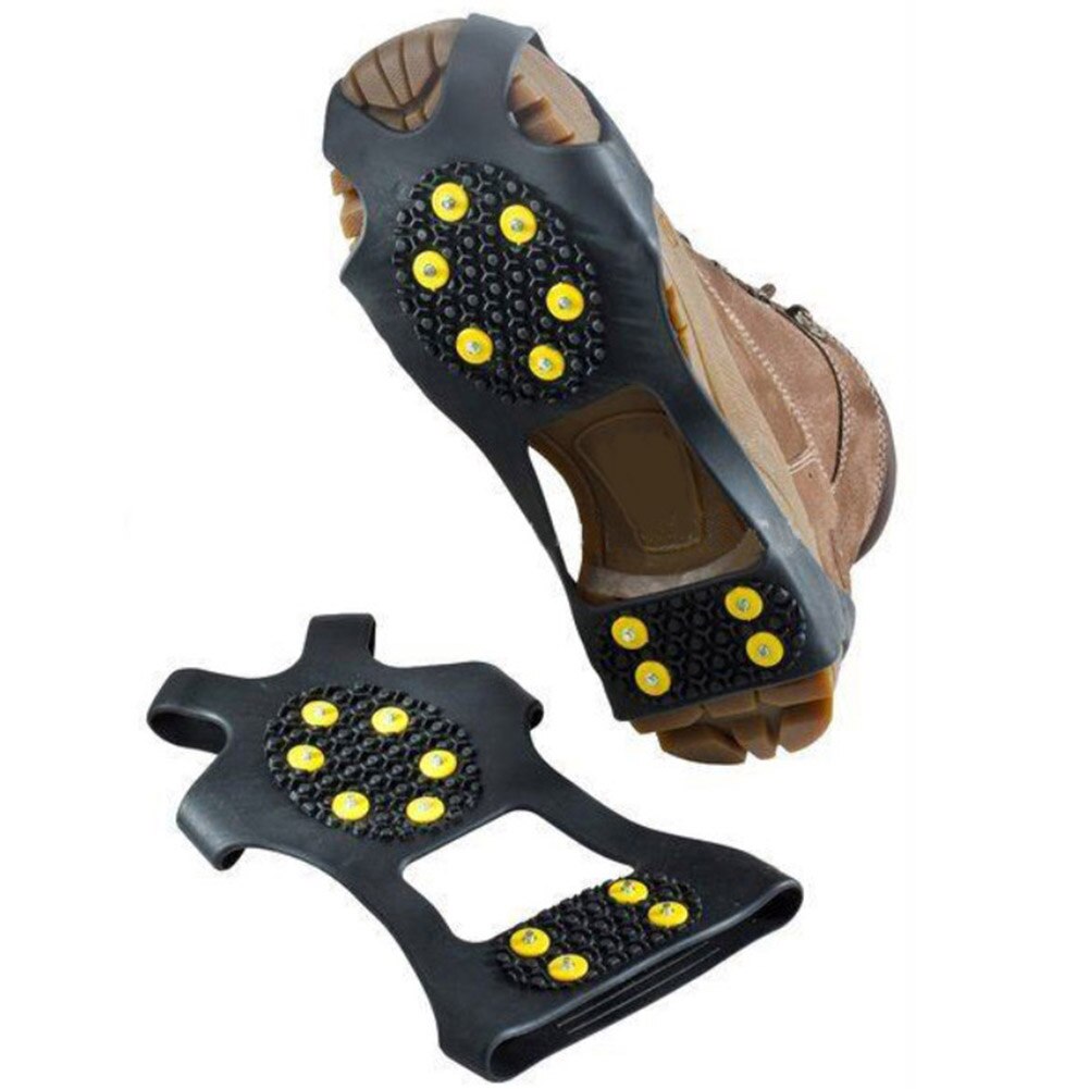 10 Studs Anti-Slip Sneeuw Ijs Klimmen Schoen Spikes Grips Crampons Cleats Overschoenen