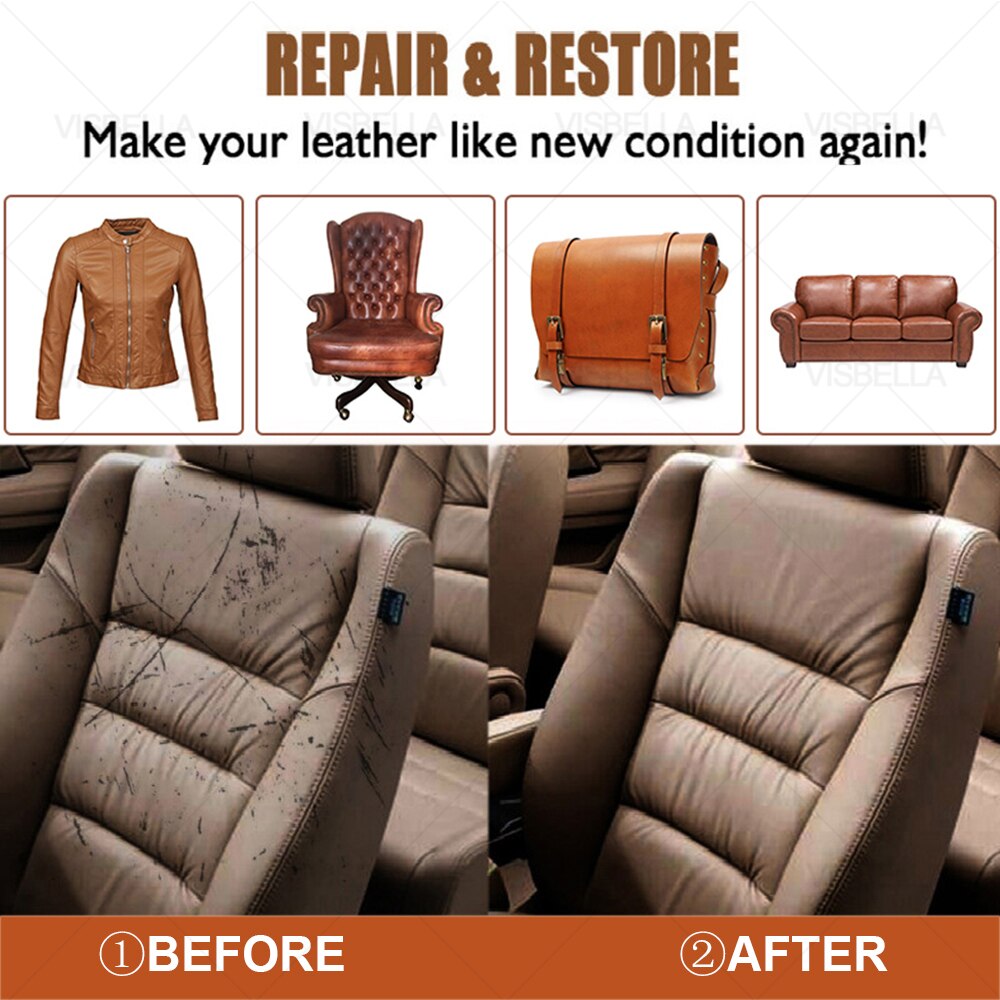 Visbella Vloeibare Leder Vinyl Reparatie Kit Restorer Meubels Auto Zetels Sofa Jas Purse Schoenen Cleaner Black Bruine Huid Reparatie