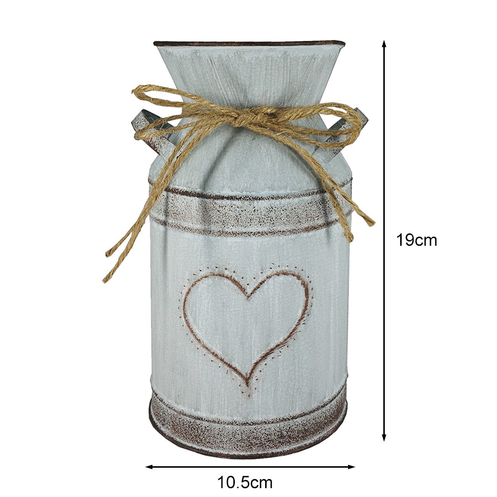 1Pc Shabby Rustic Style Chic Iron Metal Pitcher Flower Vase Can Jug Portable For Wedding Party Decoration Home: c