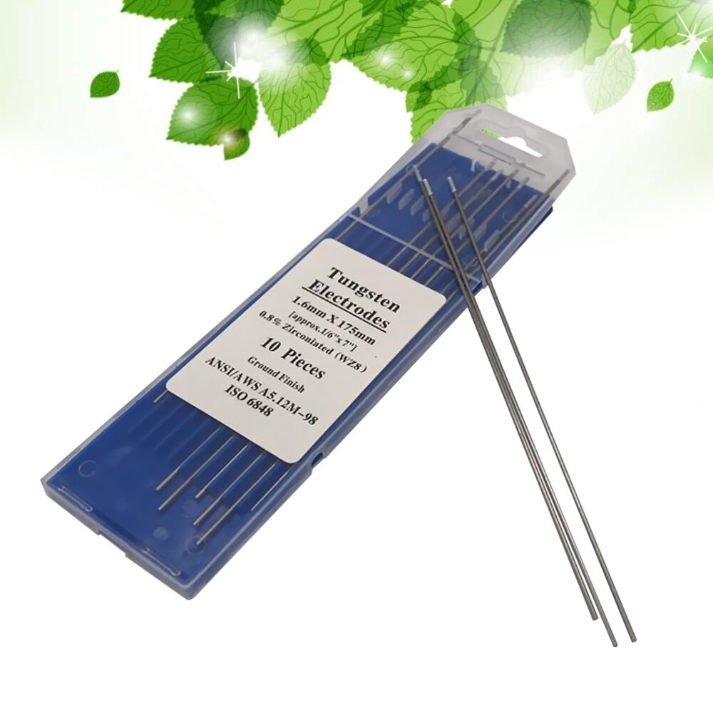 10pcs/1 Bag TIG Welding Tungsten Electrodes 0.8% Zirconiated WZ8 Tungsten Electrode Welding Rods (1.0MM x 150MM): Silver 4