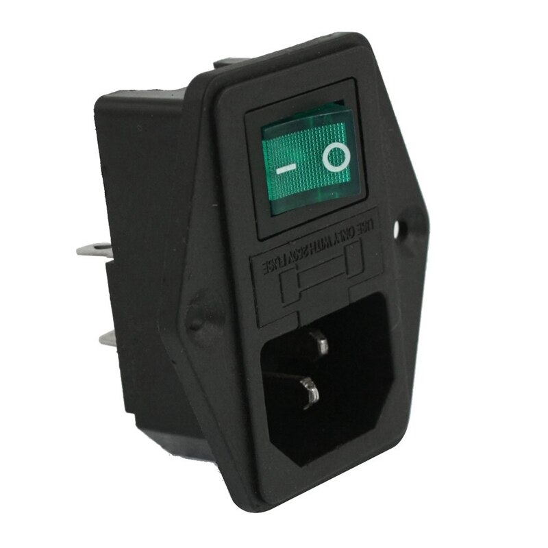 Modulo di ingresso AC 10A 250V IEC320 C14 con interruttore a bilanciere per lampada al Neon e portafusibili