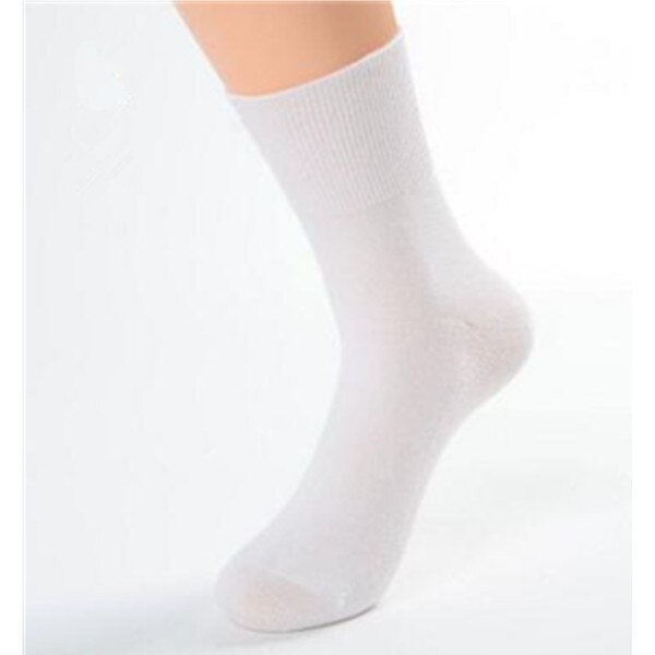 Diabeettiset sukat diabeetikoille hypertensiivisille potilaille ei-sidonta toppi ja saumaton varvas bambu puuvillamateriaali unisex  w0001: Valkoinen