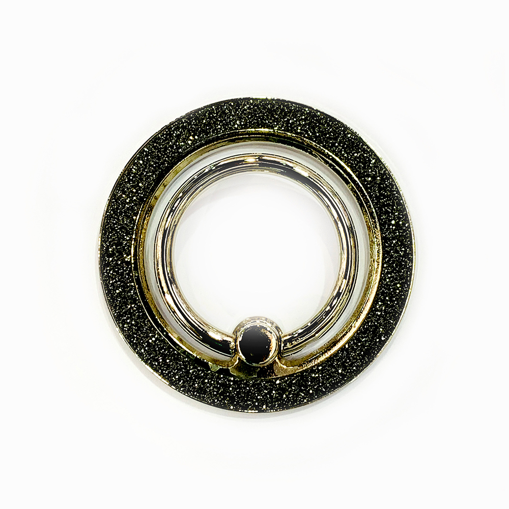 Magnesafe metalowy brokat w proszku silny magnetyczny uchwyt pierścieniowy ssący do uchwytu na telefon komórkowy z metalowym ładowaniem obrotowym 360 ° uniwersalny: Black