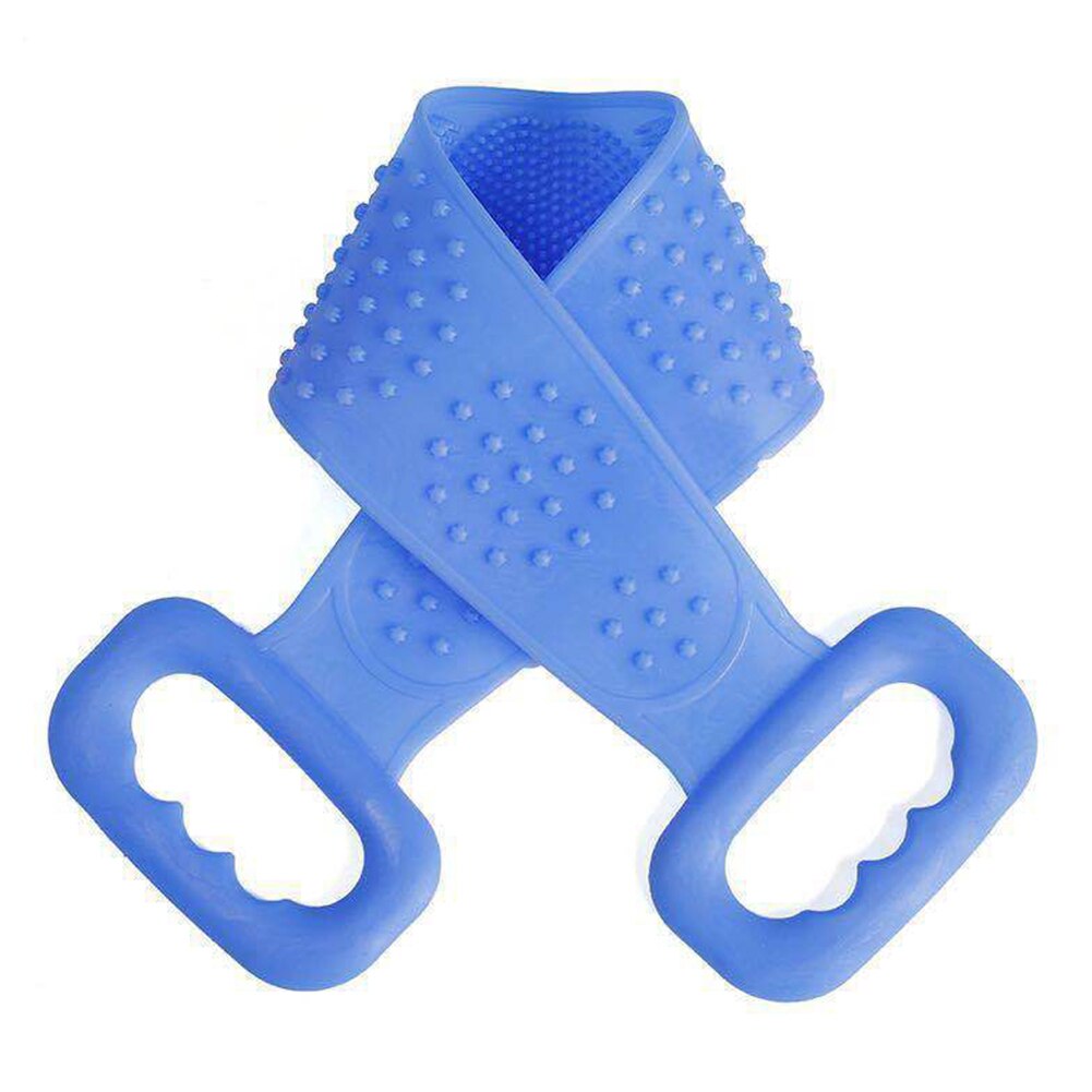 Frotador de espalda de limpieza fácil eliminación de piel muerta de baño pared de la Ducha doble cara colgante suave de silicona limpieza corporal cinturón de baño