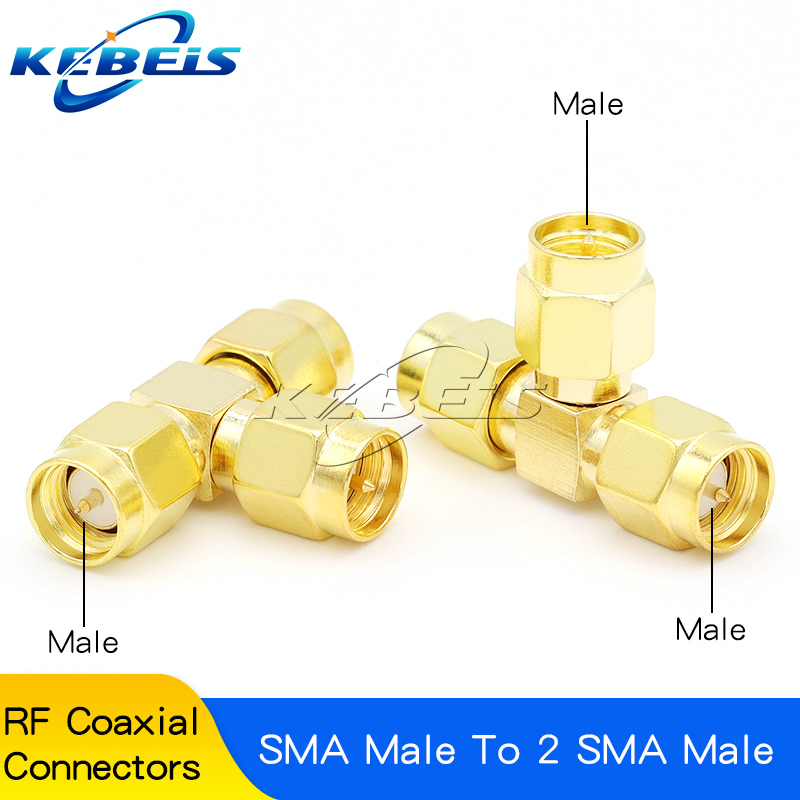2pcs SMA Splitter Connector SMA/RP-SMA Male to 2 Dual SMA Female Triple Tee Adapter SMA Connector 3 Way T-Type Antenna Converter: Lavender