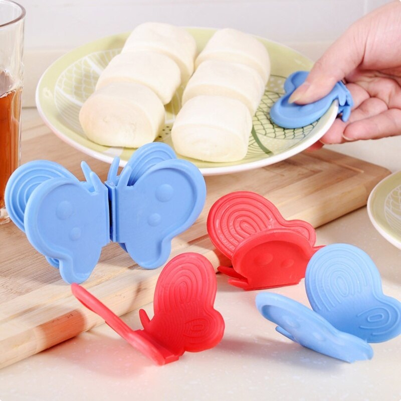 1 Pcs Butterfly Shaped Silicone Anti Scald Devices Butterfly Microwave Oven Mitts Anti Scald Clip Device Kitchen Tools