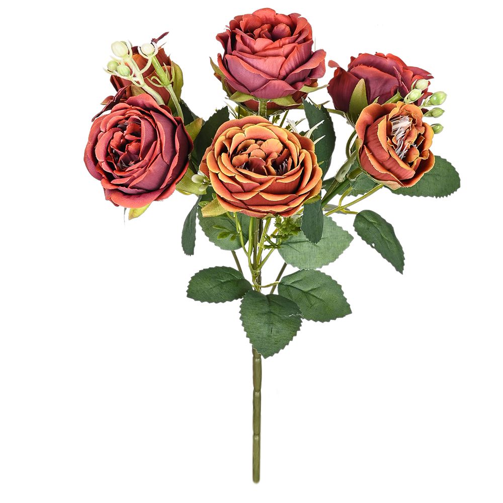 5 fork 15Head Silk Rose For Wedding arch Christmas Wreath Decoration Home Living Room bonsai Photography prop Artificial Flowers: black