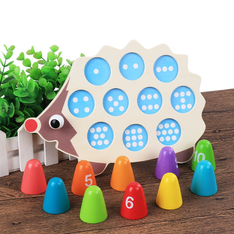 3D Wooden Hedgehog Puzzle - Math Learning Toy for Toddlers & Kids