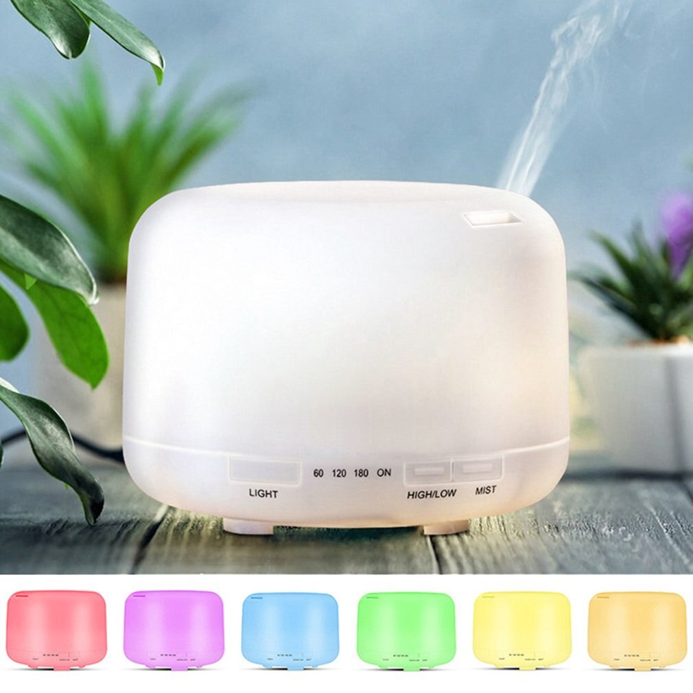 1pcs Air Humidifier Essential oil diffuser 500ML Ultrasonic Cool Mist Maker Fogger Humidifier LED Lamp Aroma Diffuser Electric