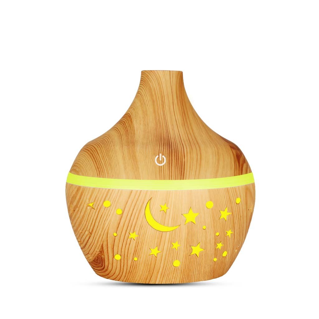 USB humidifier Electric oil Aromatherapy wood grain Ultrasonic air diffuser with 7 colors lights for home office Reed Diffusers: K