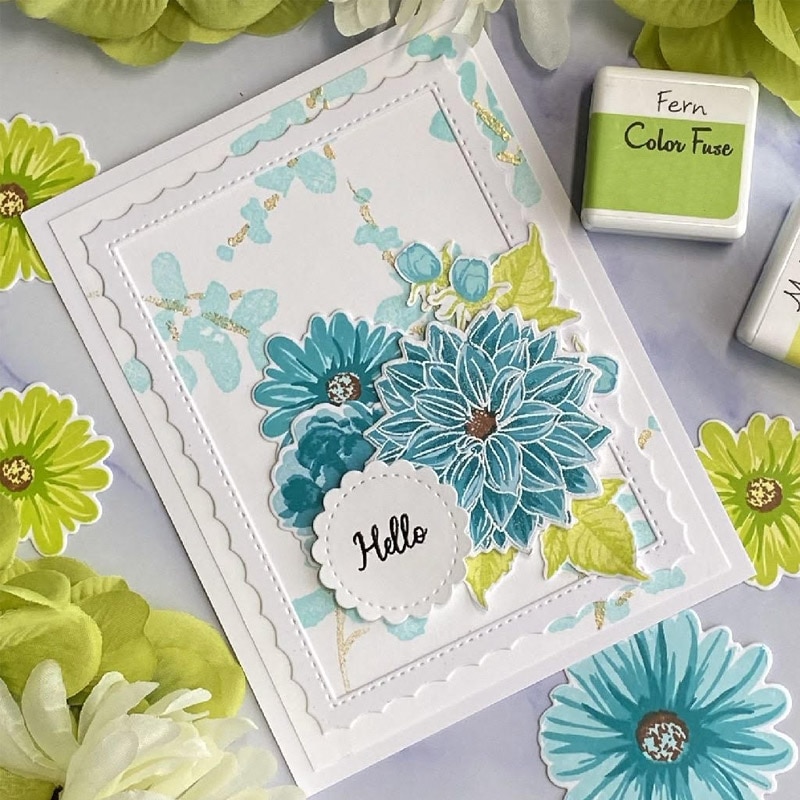 Layered Florals Winter Bouquet Fragrant Blooms Fresh Flowers Clear Stamps Dies Set for DIY Scrapbooking Cards Crafts