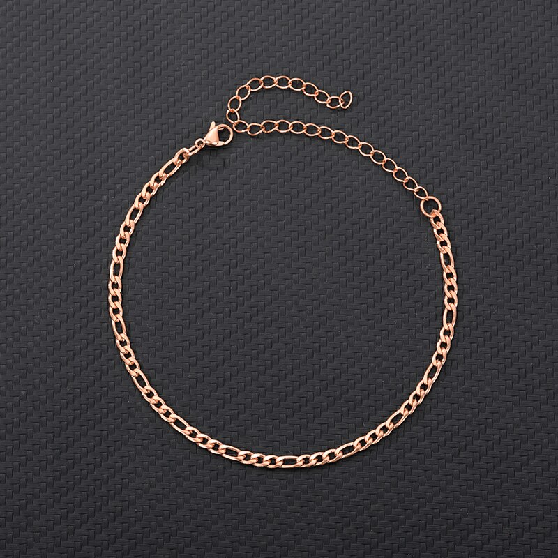 Punk Bein Armbänder Für Frauen Verdrehte Seil Kette Fußkettchen Gold Silber Farbe Figaro Fußkettchen Charme Ankle Armband Weiblichen Fuß Schmuck: Rhodium überzogen