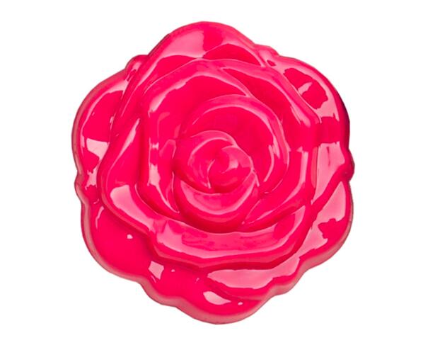 1 stk mini vintage retro rose blomst form 3d stereo dobbeltsidet kosmetisk makeup kompakt spejl 5 farver vælg: Rosenrød