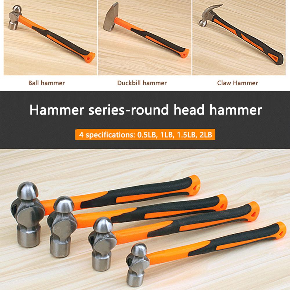 0.5LB-2LB Hammer Multifunctional Woodworking Electronic Tool Hammer Metalworking Ball Pein Hammers