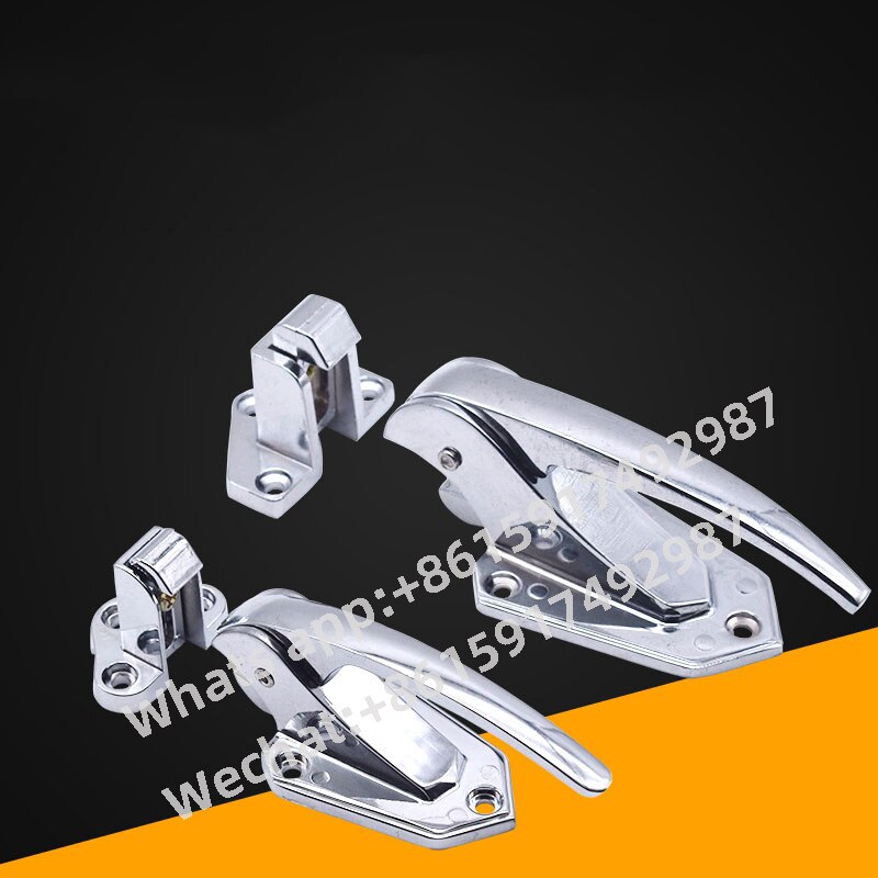 (1Piece)Zinc Alloy Freezer Handle Deep Refrigerators Door Pull Handle Lock Surface Mount Latch for Cold Room