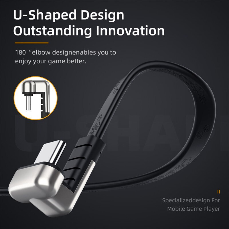 USB C Cable 180 Degree Pattern Type C Charge Cable Mobile Phone Data Cable