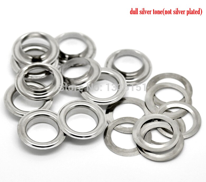-100 Sets Silver Tone Shoe Shoelace Eyelets 22mmx5mm 20mm( 7/8"x 2/8") J1740