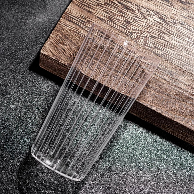 Vasos de cóctel grabados de estilo japonés, tazas de Colin de vidrio grabadas simples, taza larga para bebidas, taza Highball, accesorios para Bar en casa